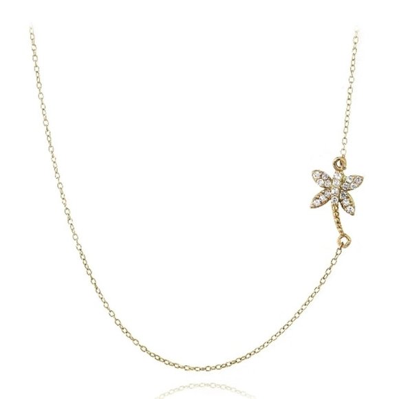 Goltone /Sterling Silver Palm Tree 18" Necklace - Picture 1 of 1